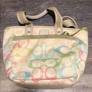 Colorful coach tote